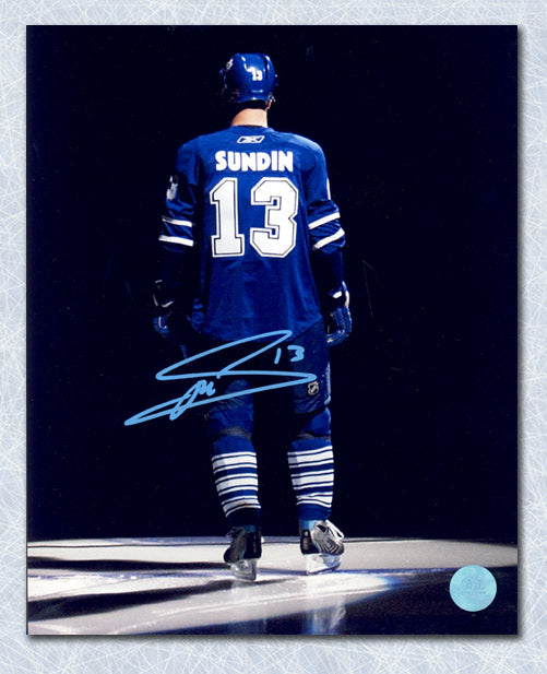 Mats Sundin Toronto Maple Leafs Autographed Reverse Intro Spotlight 8x10 Photo | AJ Sports.