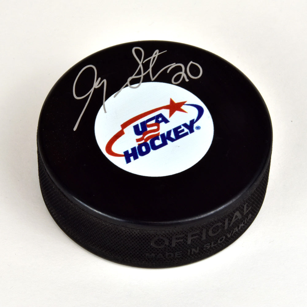 Gary Suter USA Hockey Autographed Olympic Hockey Puck | AJ Sports.