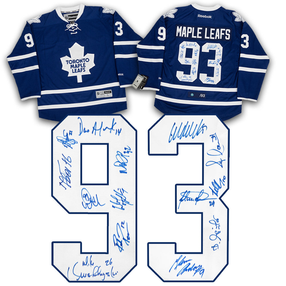 1993 Toronto Maple Leafs 14 Player Team Signed Semi-Finals Game 7 Jersey #/93 | AJ Sports.