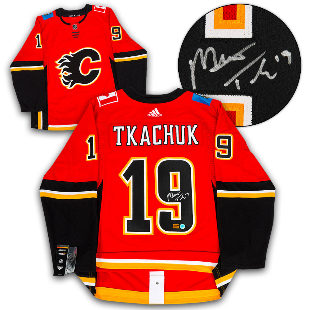 Matthew Tkachuk Calgary Flames Signed Red & Black Adidas Jersey | AJ Sports.