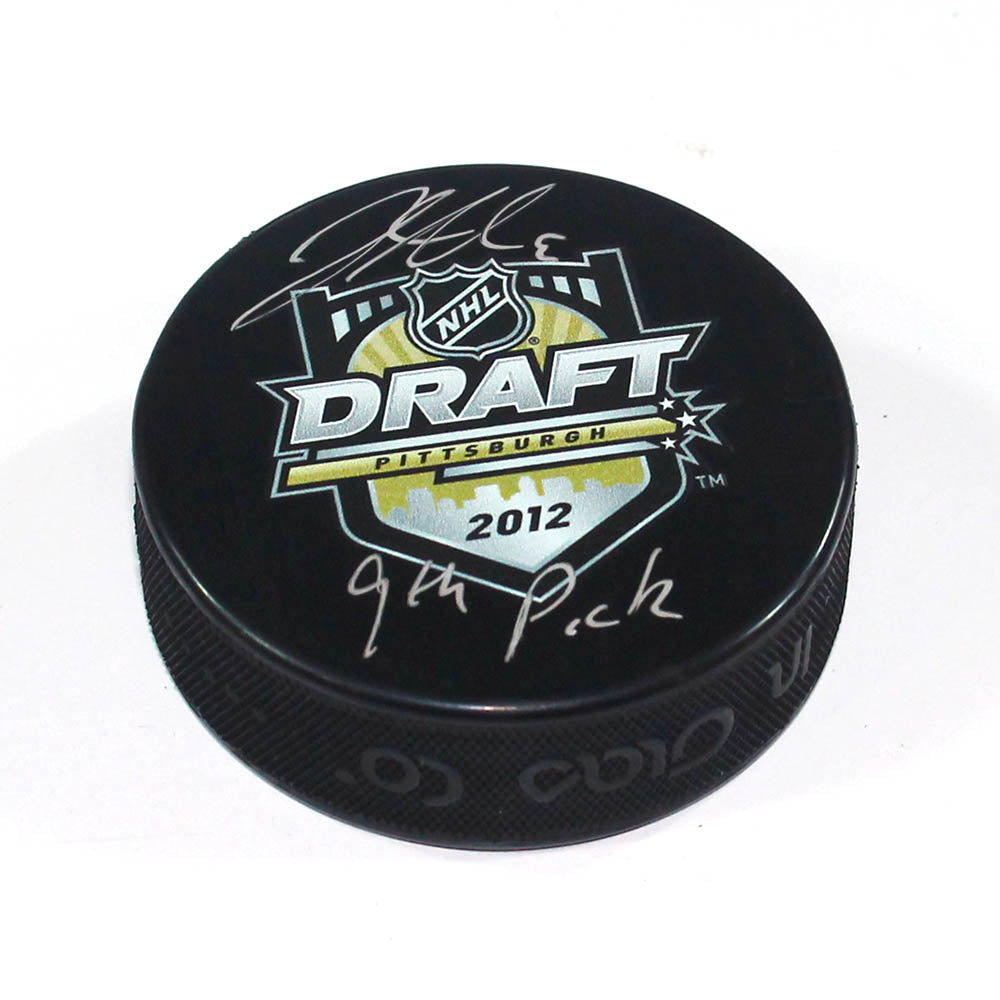 Jacob Trouba Signed 2012 NHL Entry Draft Puck with 9th Pick Note | AJ Sports.