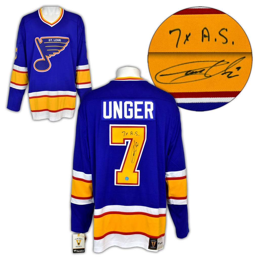Garry Unger St Louis Blues Signed Retro Fanatics Jersey | AJ Sports.