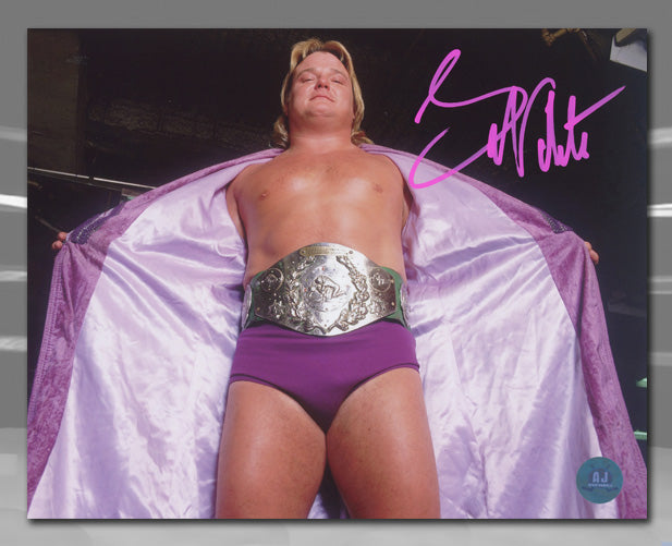 Greg The Hammer Valentine Autographed Wrestling Championship Belt 8x10 Photo | AJ Sports.