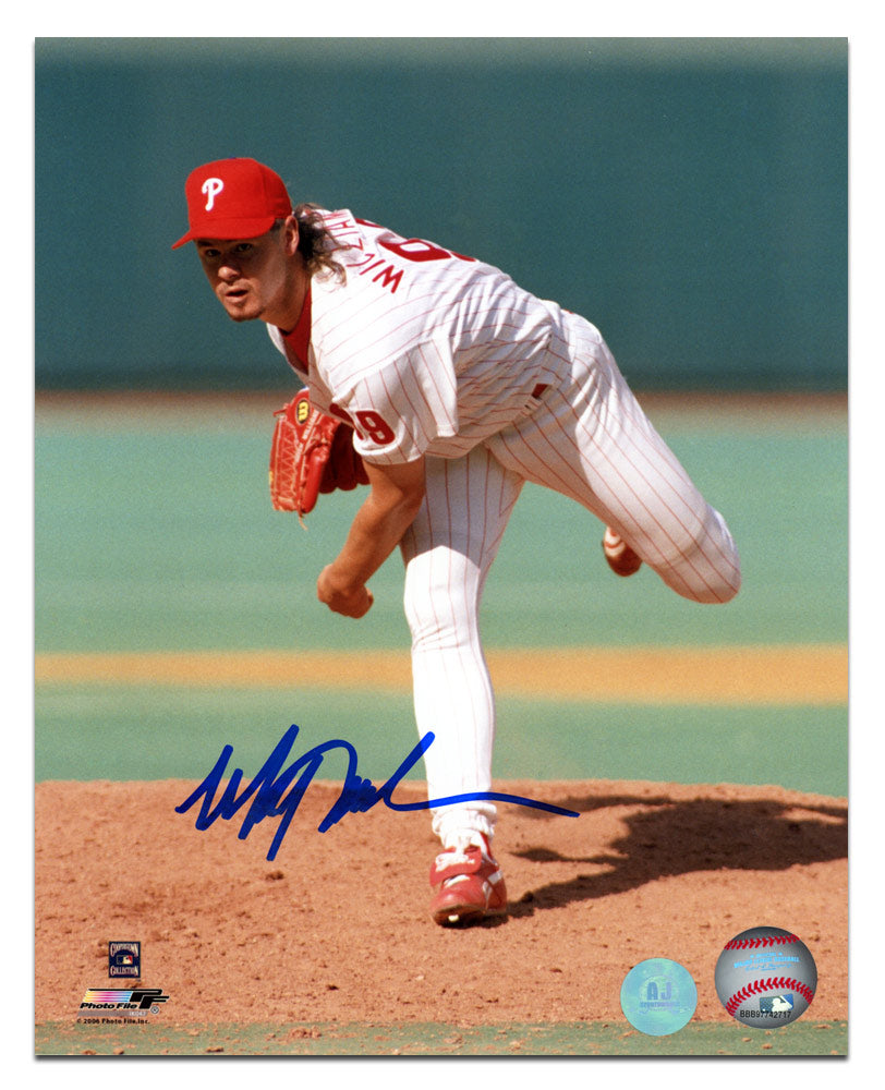 Mitch Williams Philadelphia Phillies Autographed Pitching 8x10 Photo | AJ Sports.