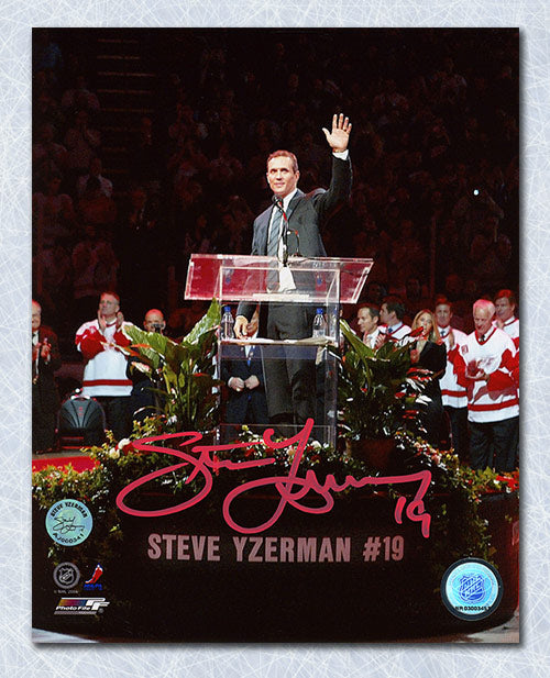 Steve Yzerman Detroit Red Wings Autographed Retirement Night 8x10 Photo | AJ Sports.
