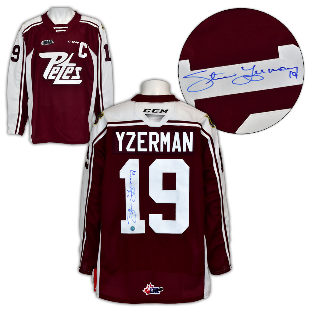 Steve Yzerman Peterborough Petes Autographed CHL Hockey Jersey | AJ Sports.
