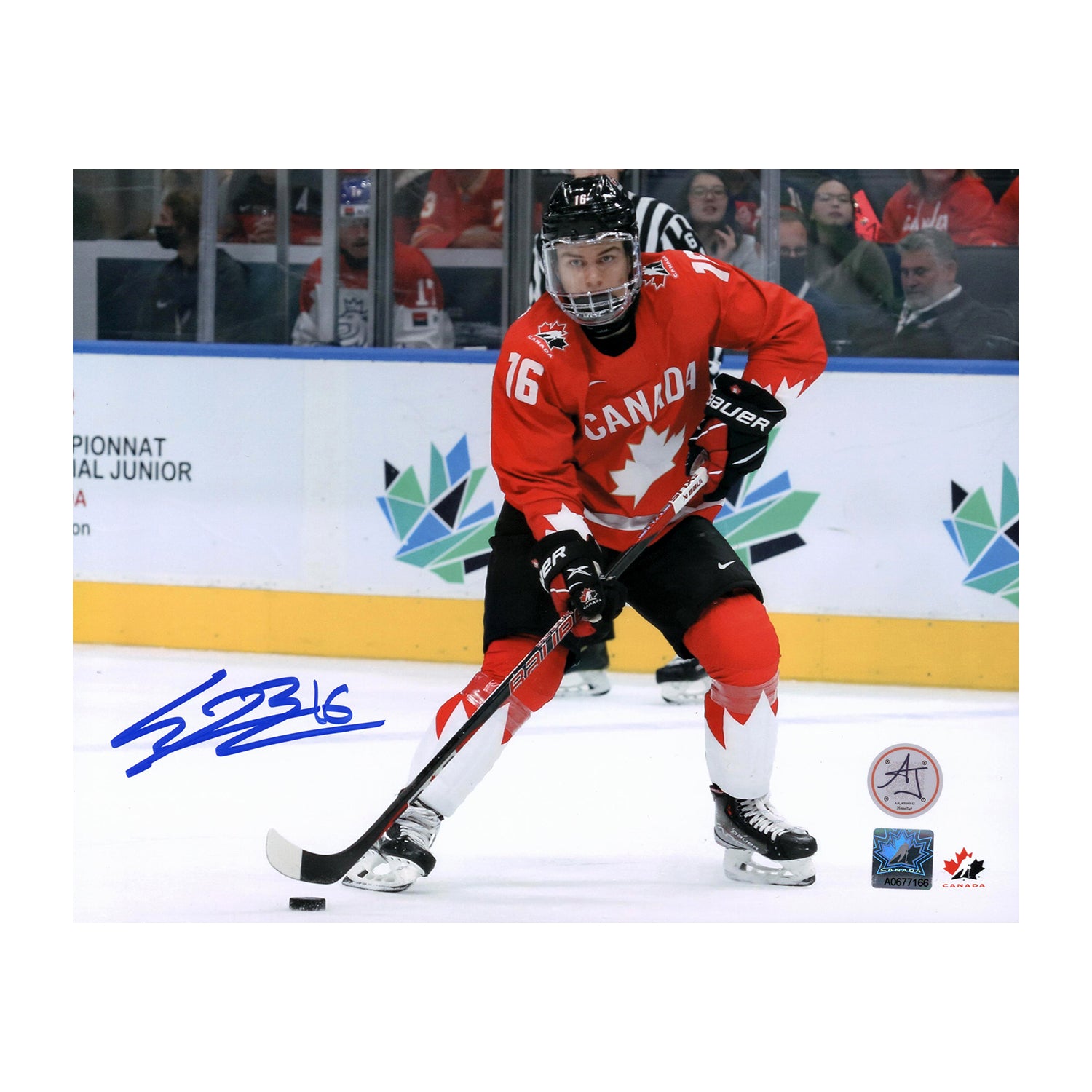 AJ Sports | Connor Bedard Signed Team Canada World Jr 8x10 Photo