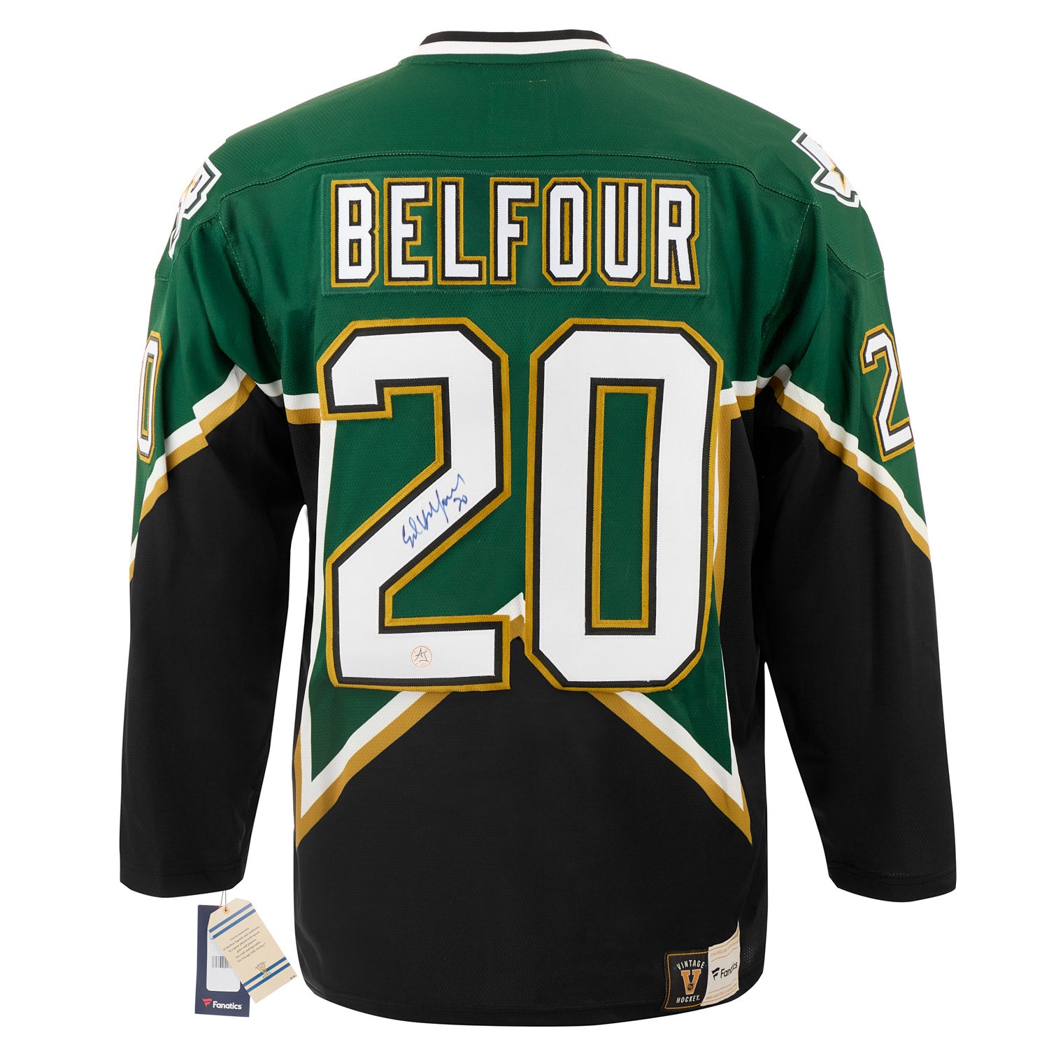 AJ Sports | Ed Belfour Autographed Dallas Stars Fanatics Throwback