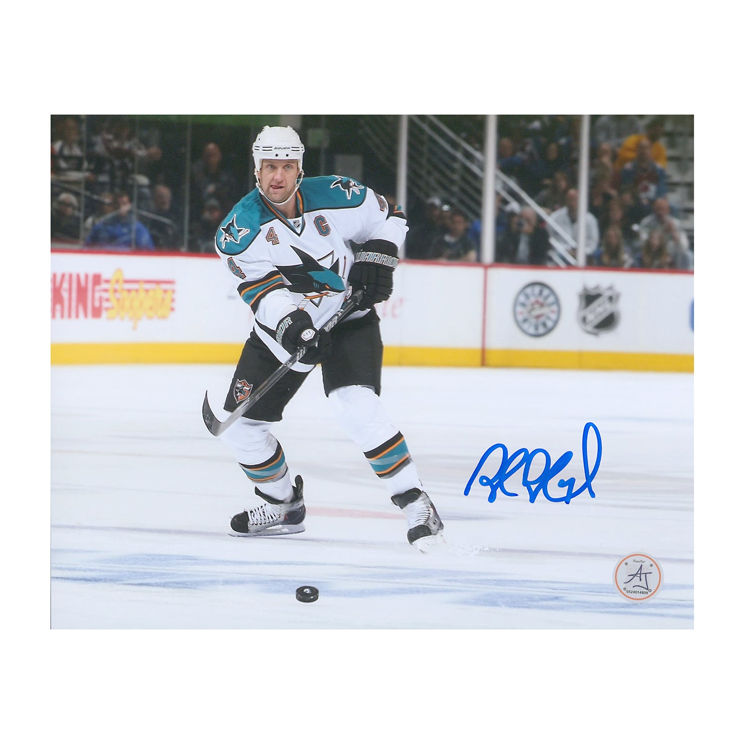 AJ Sports | Rob Blake Autographed San Jose Sharks Captain 8x10 Photo
