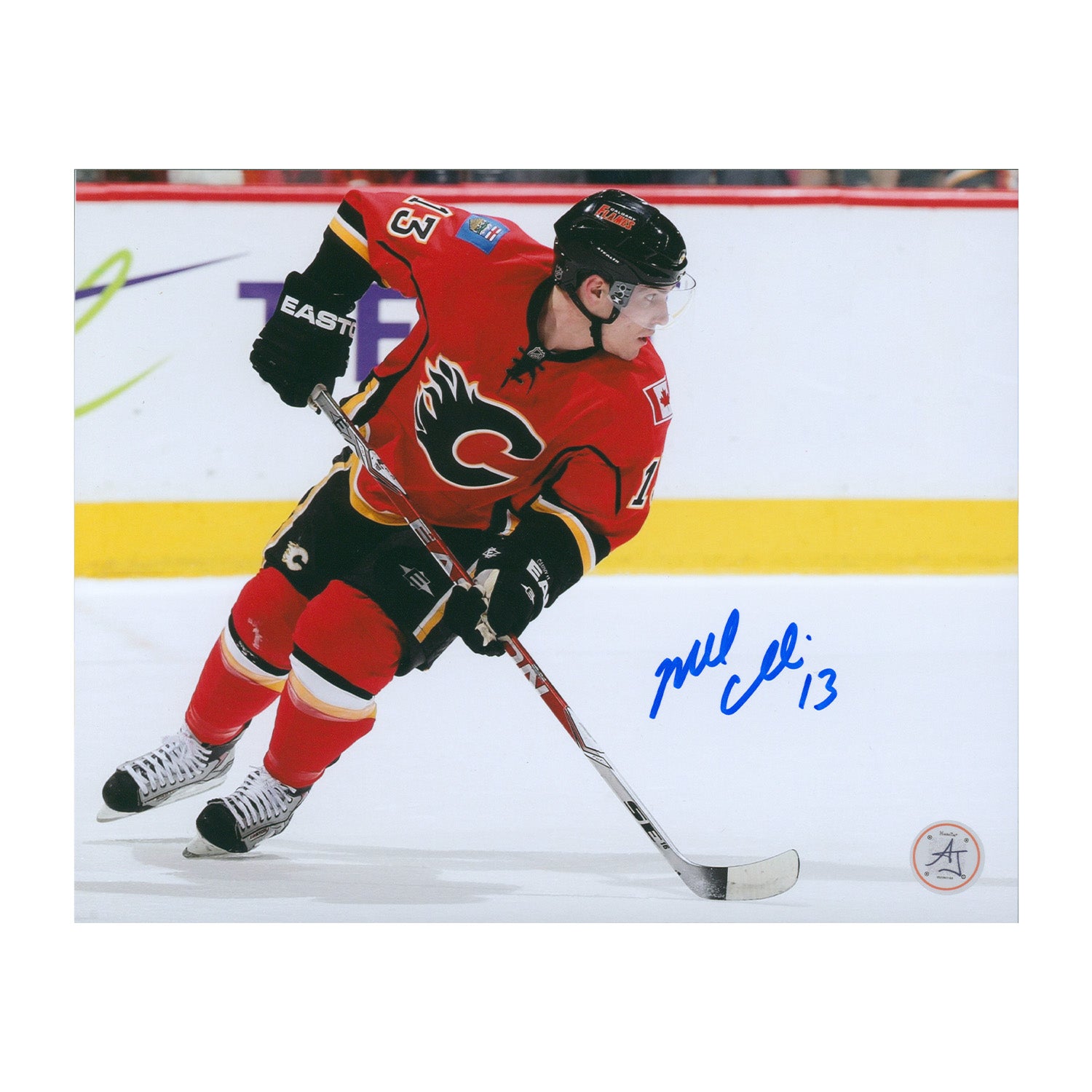 AJ Sports | Mike Cammalleri Autographed Calgary Flames Game Action 8x10 Photo
