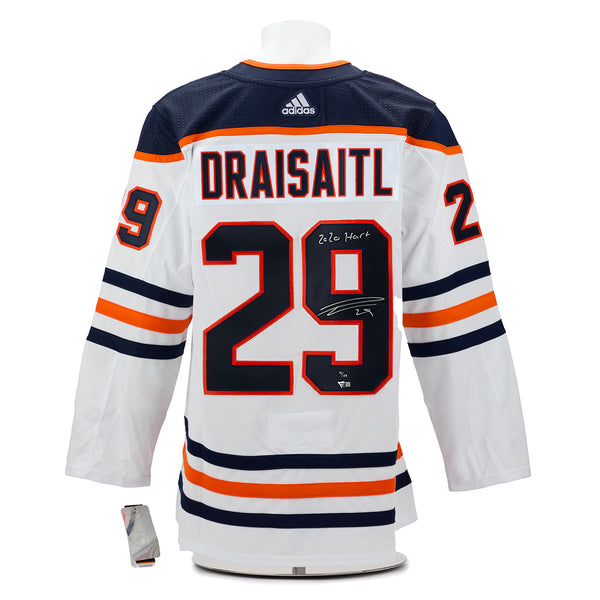 AJ Sports | Leon Draisaitl Edmonton Oilers Signed 2020 Hart White
