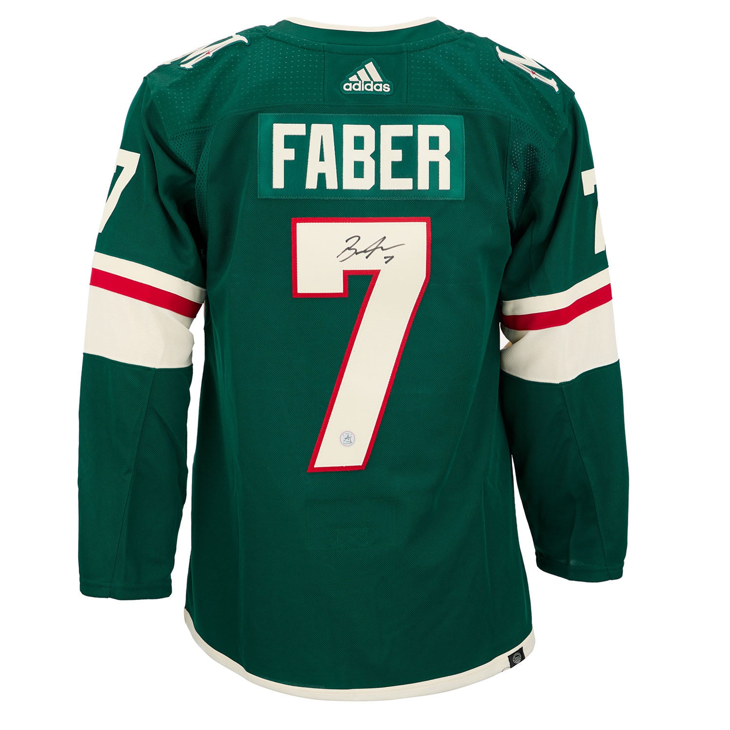 70s sports swear FBI フットボールT AJ Sports | Brock Faber Autographed Minnesota Wild Green adidas Jersey