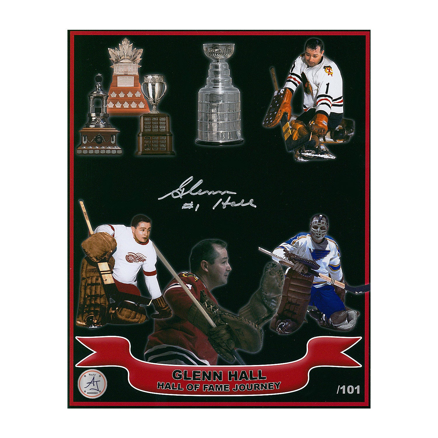 AJ Sports | Glenn Hall Autographed Hockey Hall Of Fame Journey