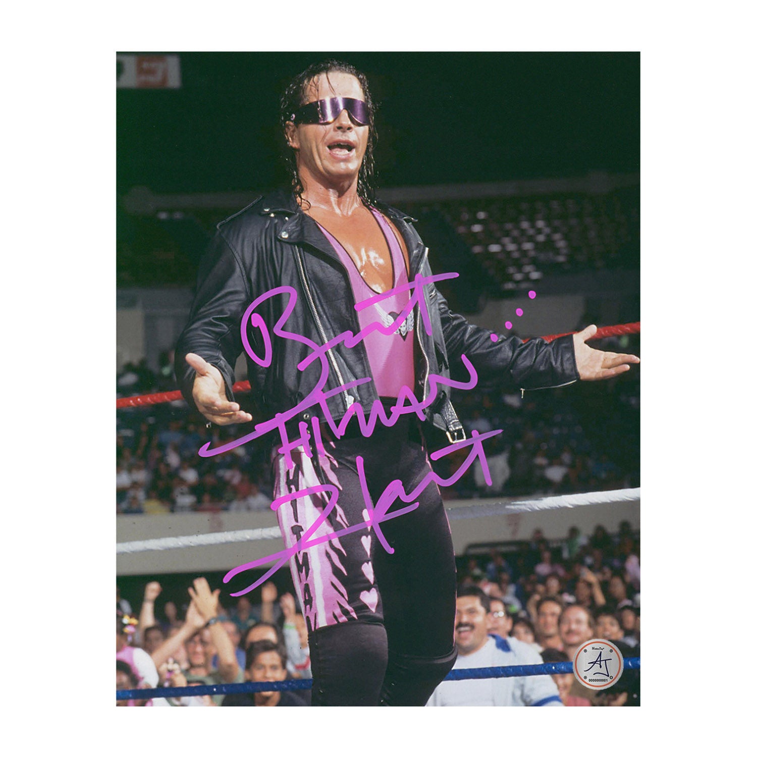 スポーツ選手 wwe autograph AJ Sports | Bret Hitman Hart WWE Autographed Wrestling Sunglasses