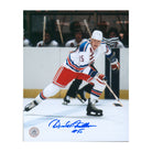 AJ Sports | Anders Hedberg Autographed New York Rangers Game Action 8x10 Photo
