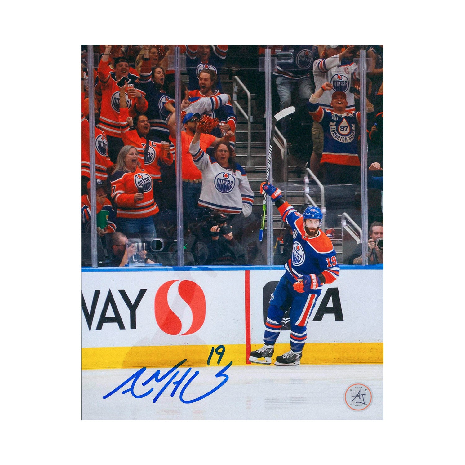 AJ Sports | Adam Henrique Signed Edmonton Oilers Game 6 Winning Goal Celebration 8x10 Photo