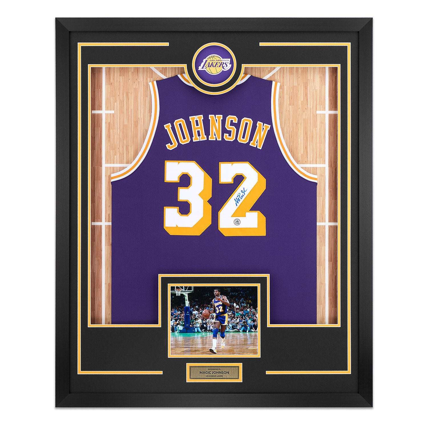 AJ Sports | Magic Johnson Signed Los Angeles Lakers Team Logo