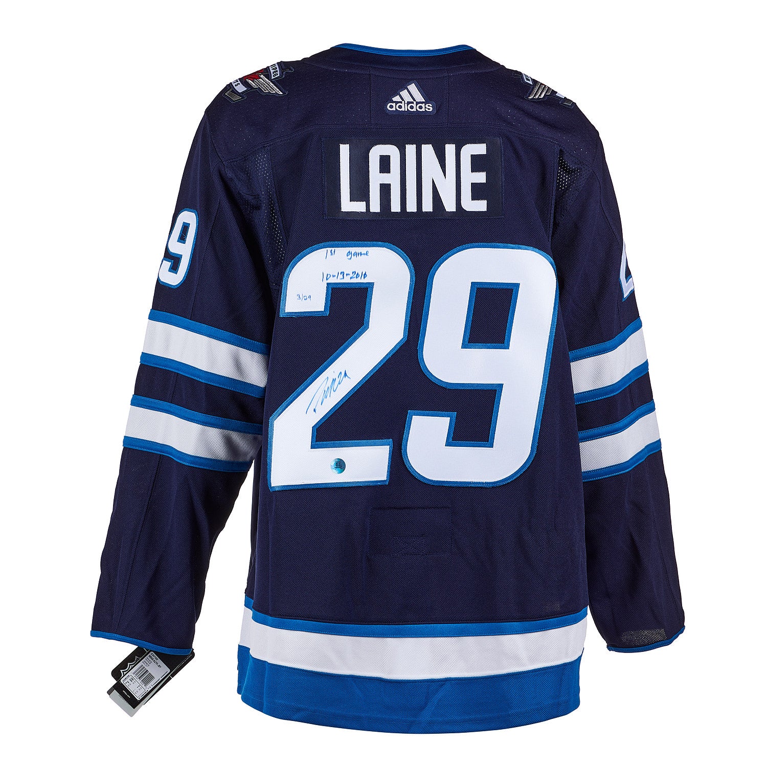 AJ Sports | Patrik Laine Winnipeg Jets Signed & Dated 1st Game