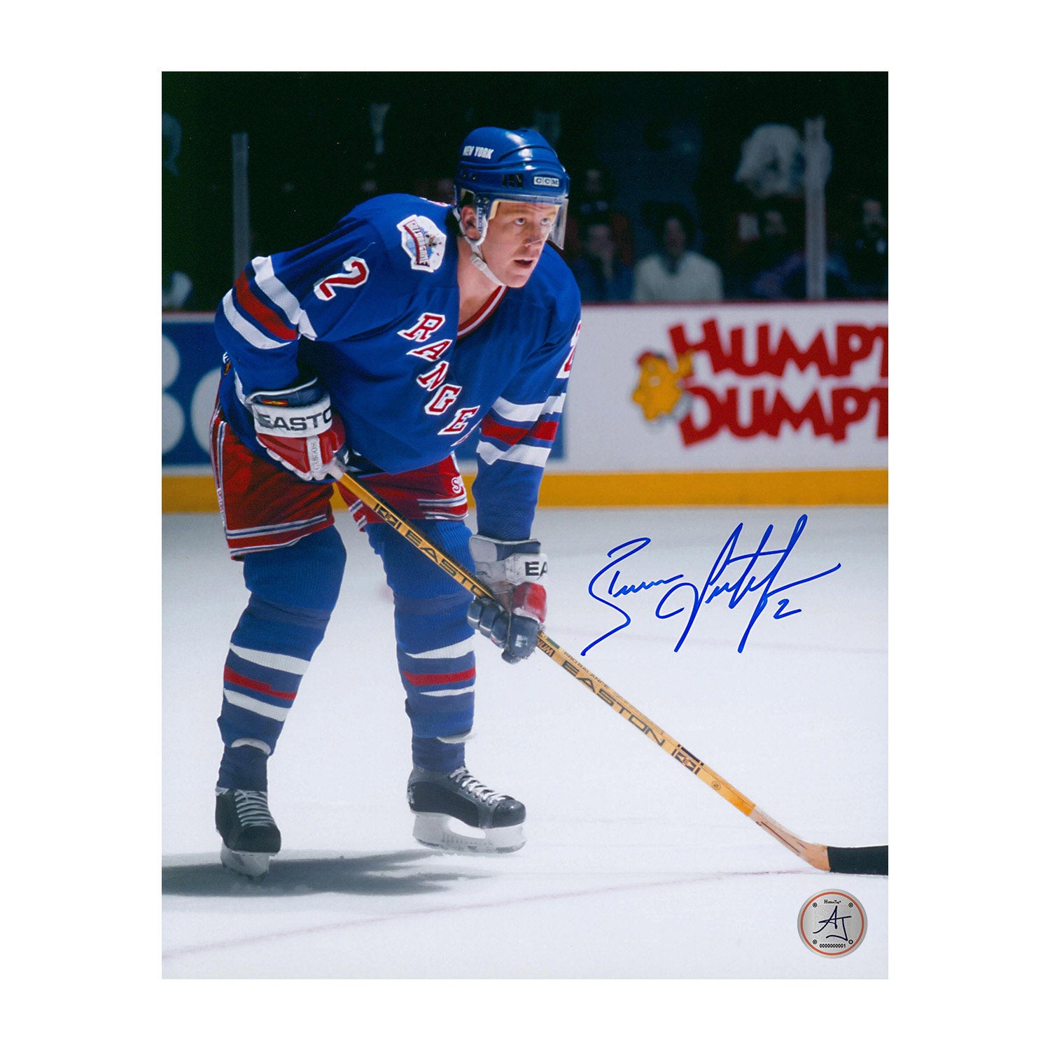 ■NHL Brian Leetch　ブライアン・リーチ Mirror Blue AJ Sports | Brian Leetch Autographed New York Rangers Hockey 8x10