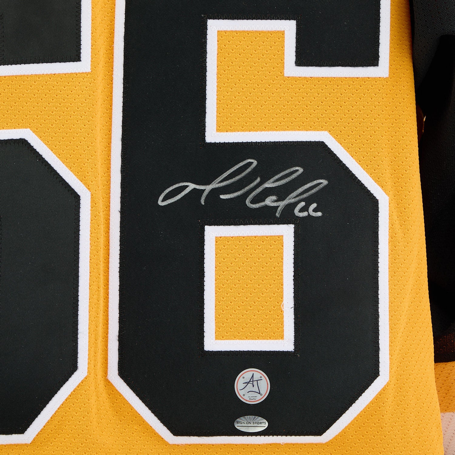 AJ Sports | Mario Lemieux Signed Pittsburgh Penguins Yellow Rookie