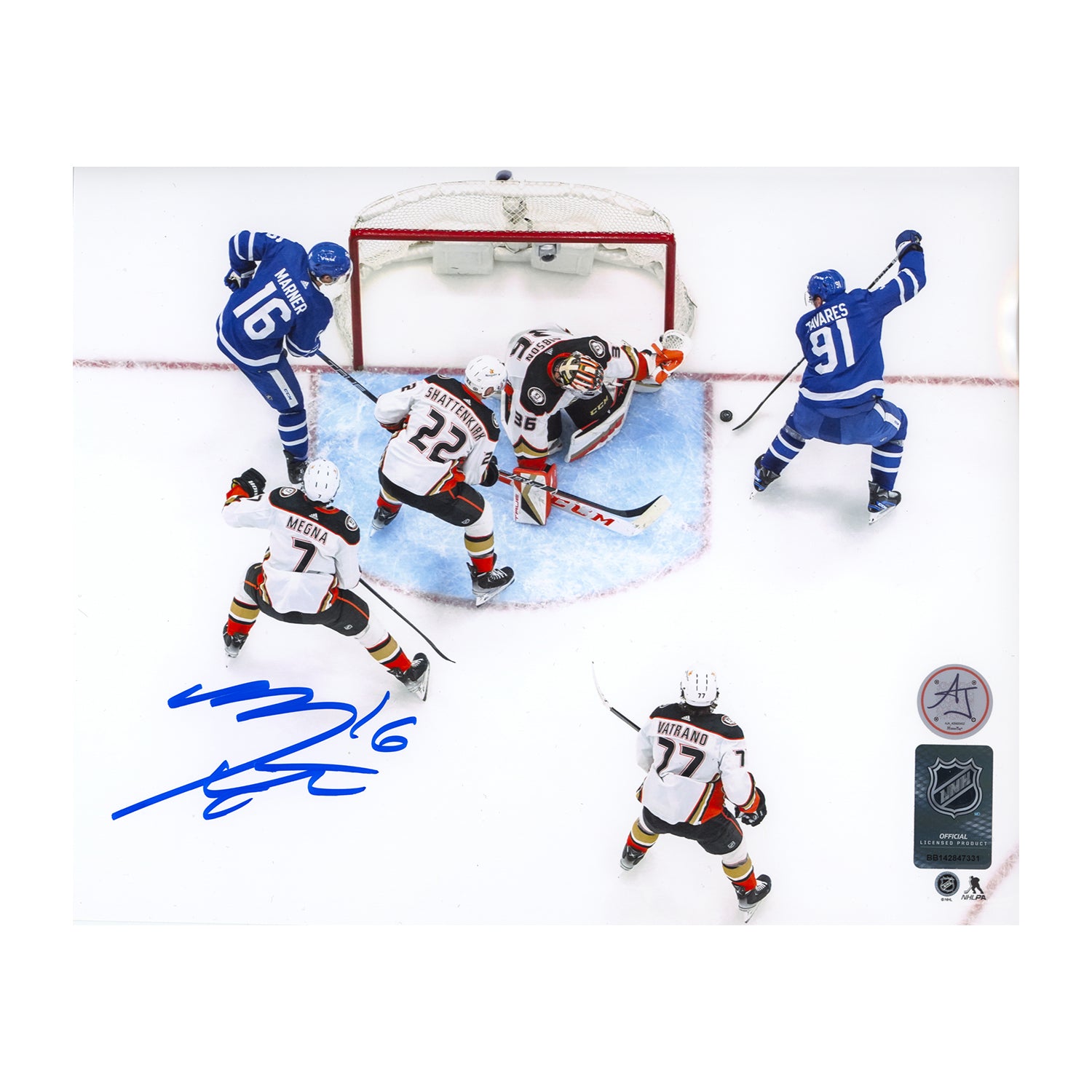 AJ Sports | Mitch Marner Signed Toronto Maple Leafs Aerial View 8x10 Photo