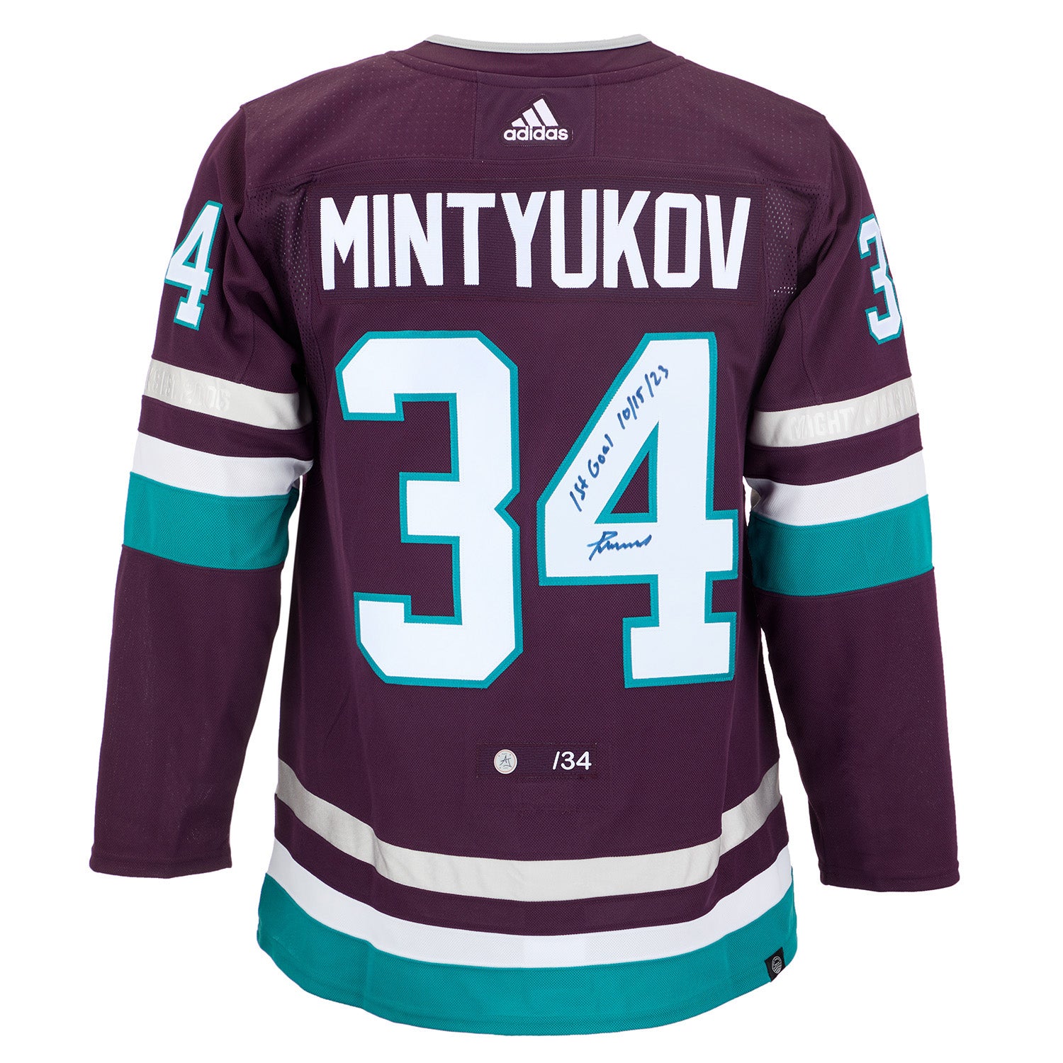 AJ Sports | Pavel Mintyukov Anaheim Ducks Signed & Dated 1st Goal