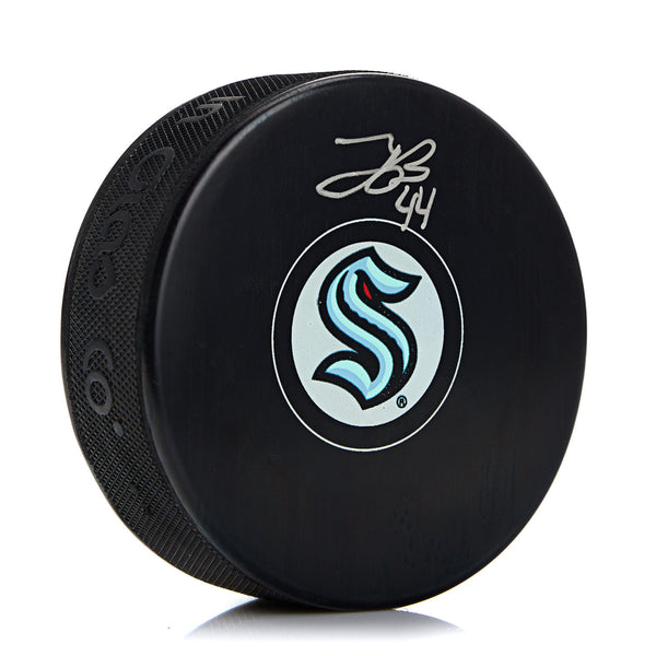 Jake O'Brien Autographed Seattle Kraken Hockey Puck