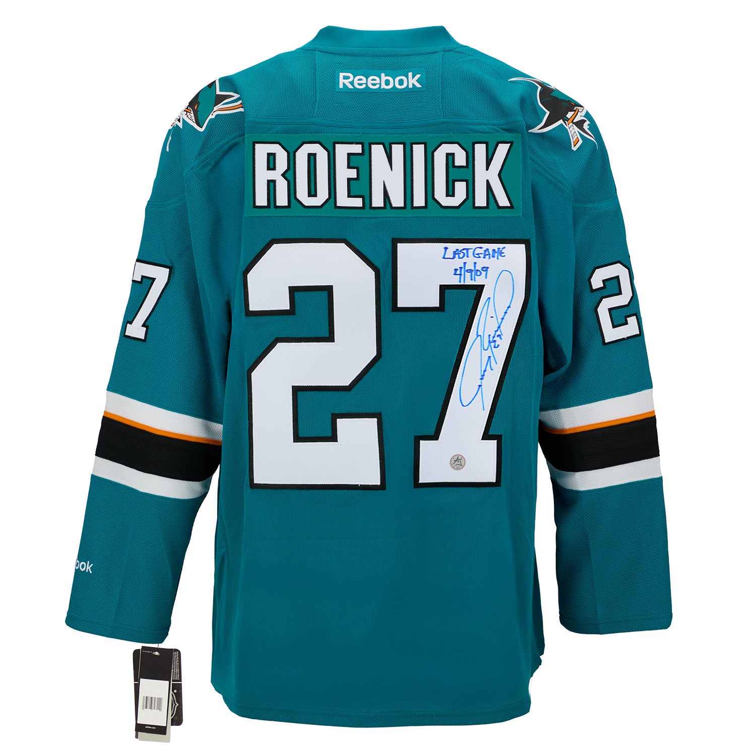 AJ Sports | Jeremy Roenick San Jose Sharks Signed & Dated Final