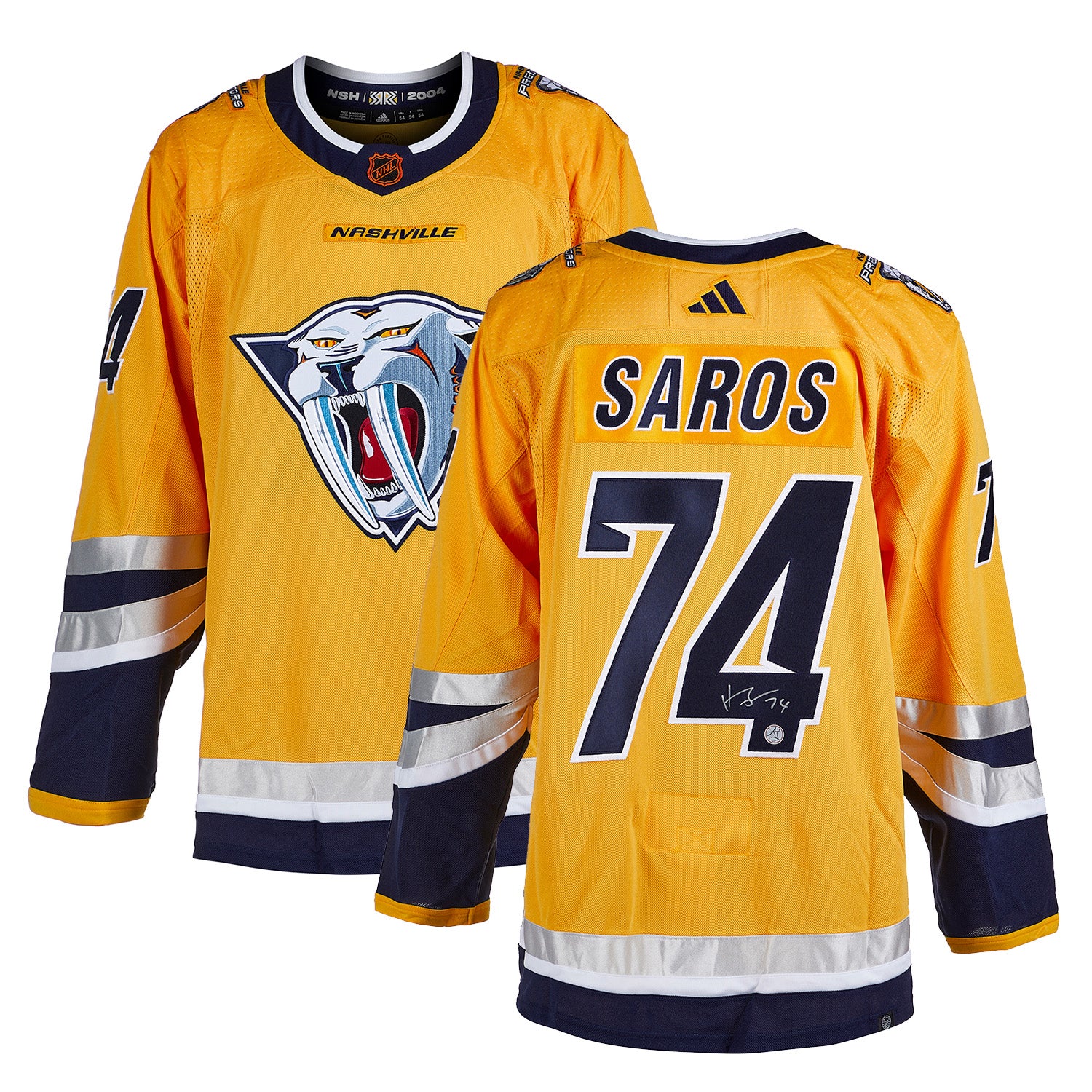 AJ Sports | Juuse Saros Signed Nashville Predators Reverse Retro 2.0 ...