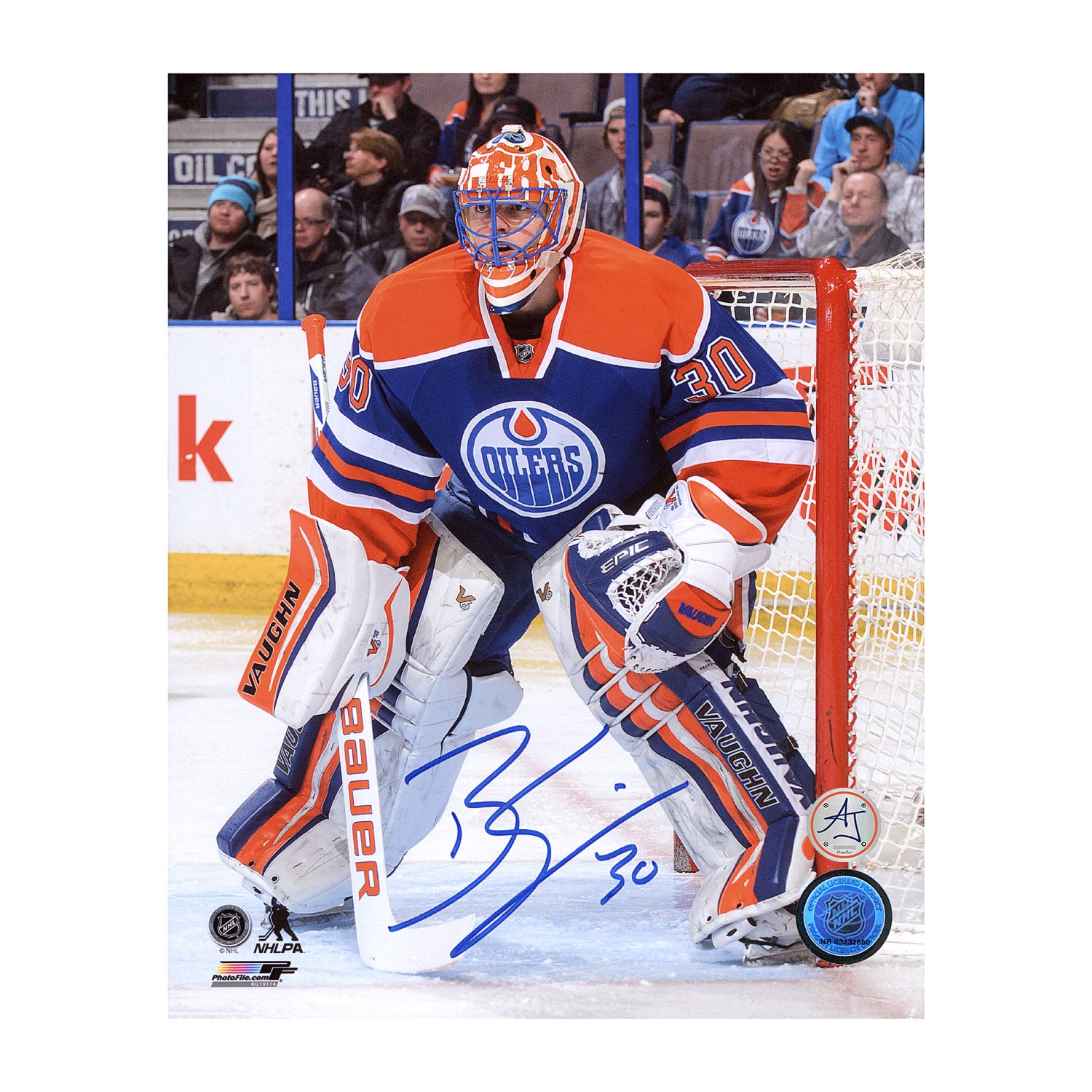 Stephen Silver　ステファン・シルバー　直筆サイン AJ Sports | Ben Scrivens Edmonton Oilers Autographed Goalie 8x10 Photo