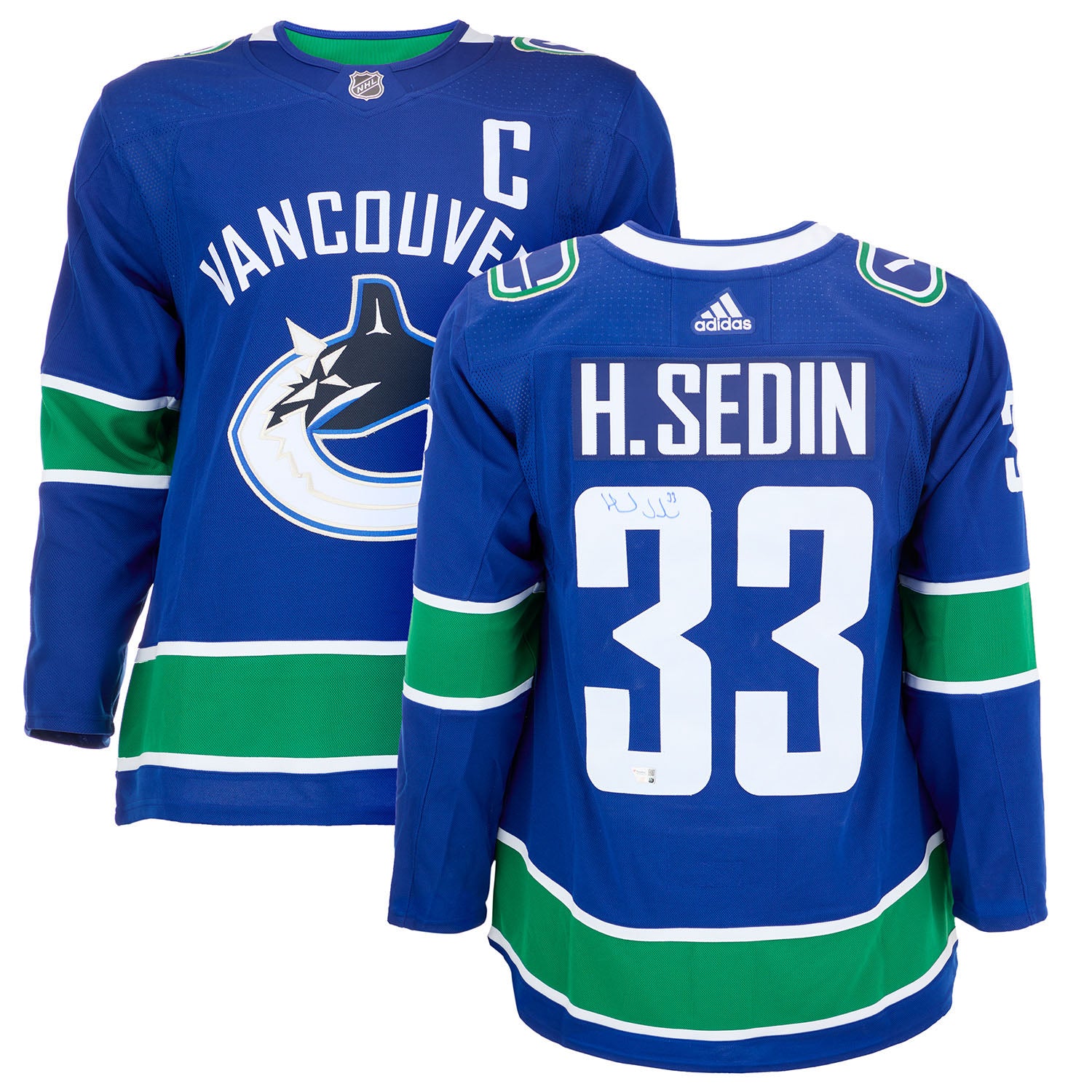 AJ Sports | Henrik Sedin Autographed Vancouver Canucks Blue adidas
