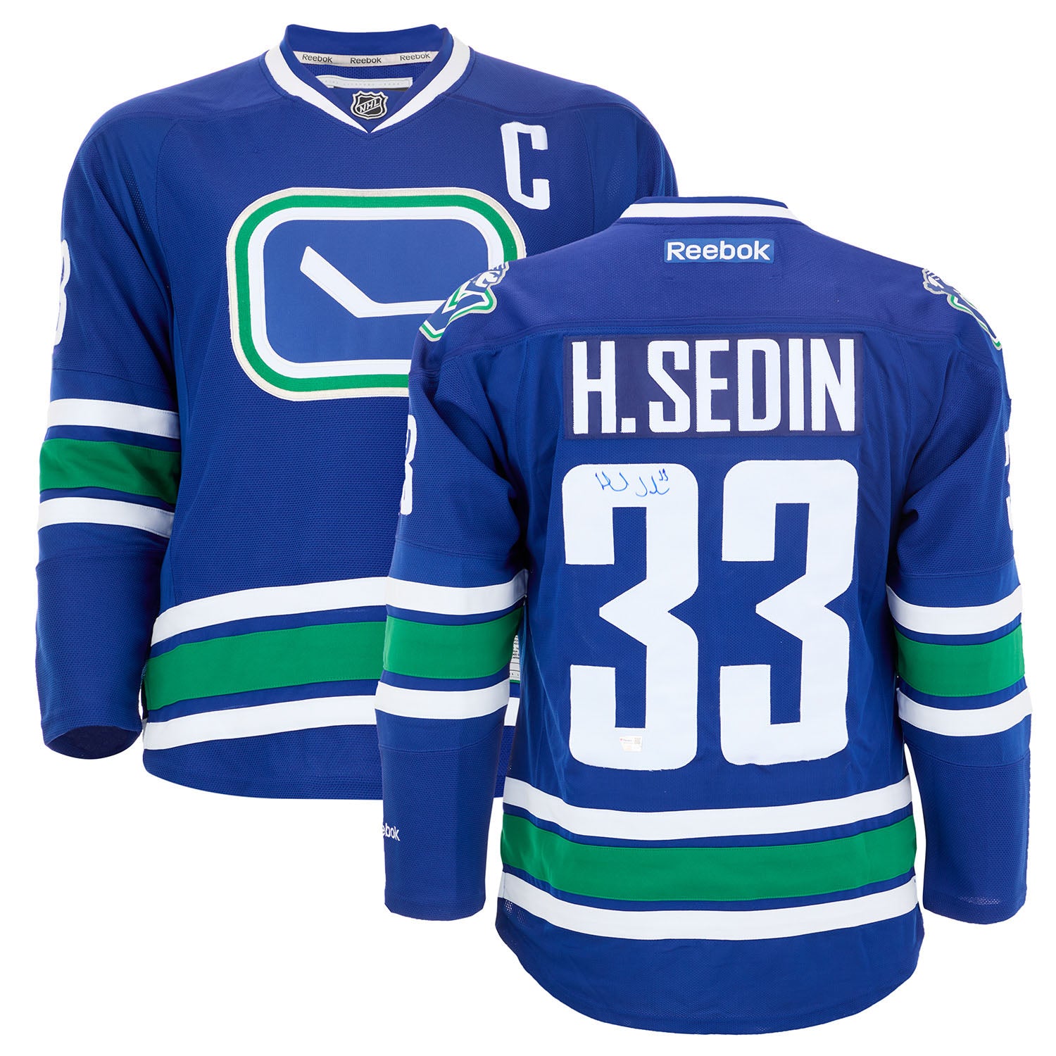 AJ Sports Henrik Sedin Signed Vancouver Canucks Alternate Rink