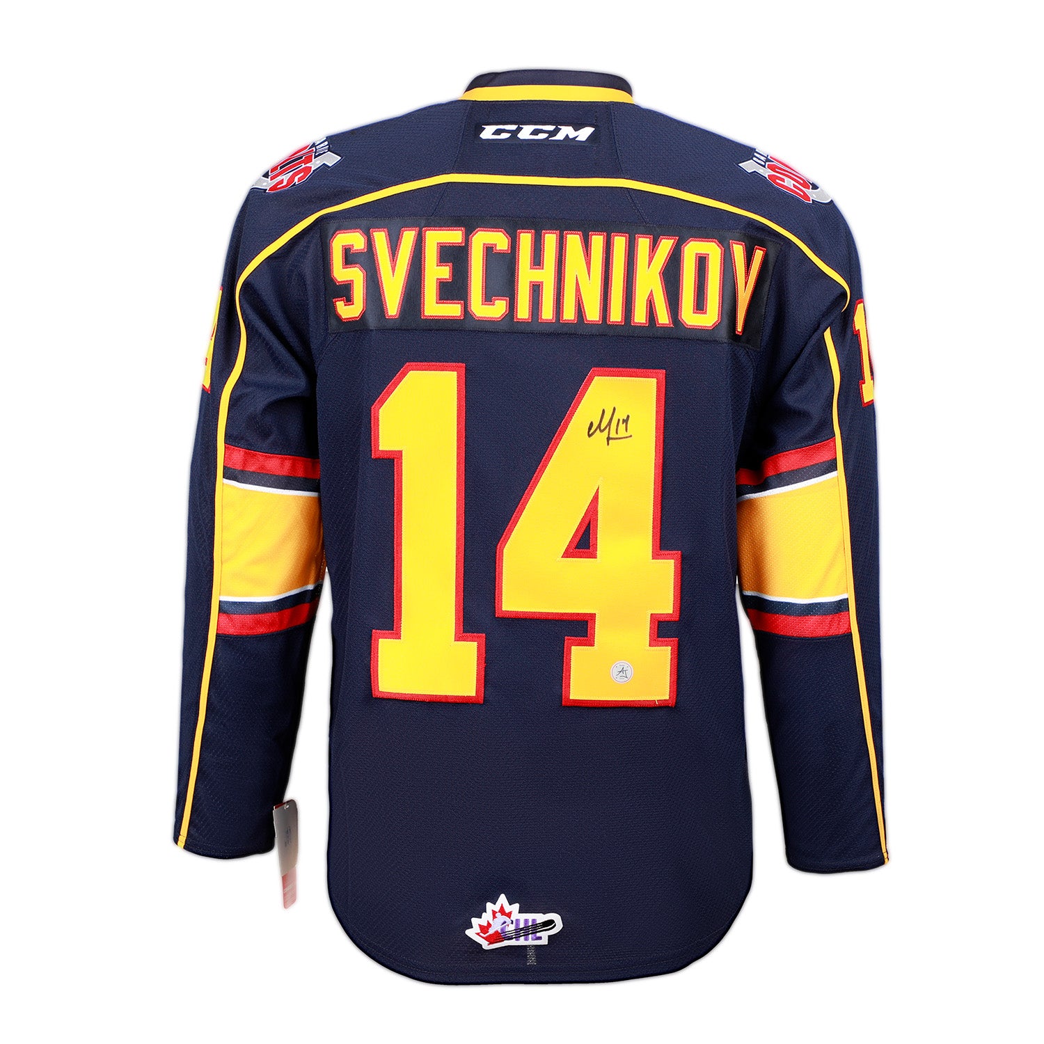 AJ Sports | Andrei Svechnikov Signed Barrie Colts Blue CCM CHL Jersey