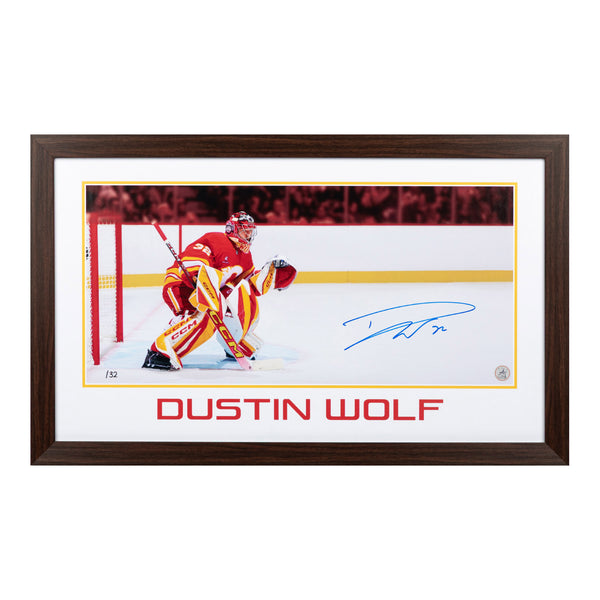 AJ Sports | Dustin Wolf Calgary Flames Prominent Signature 16x26