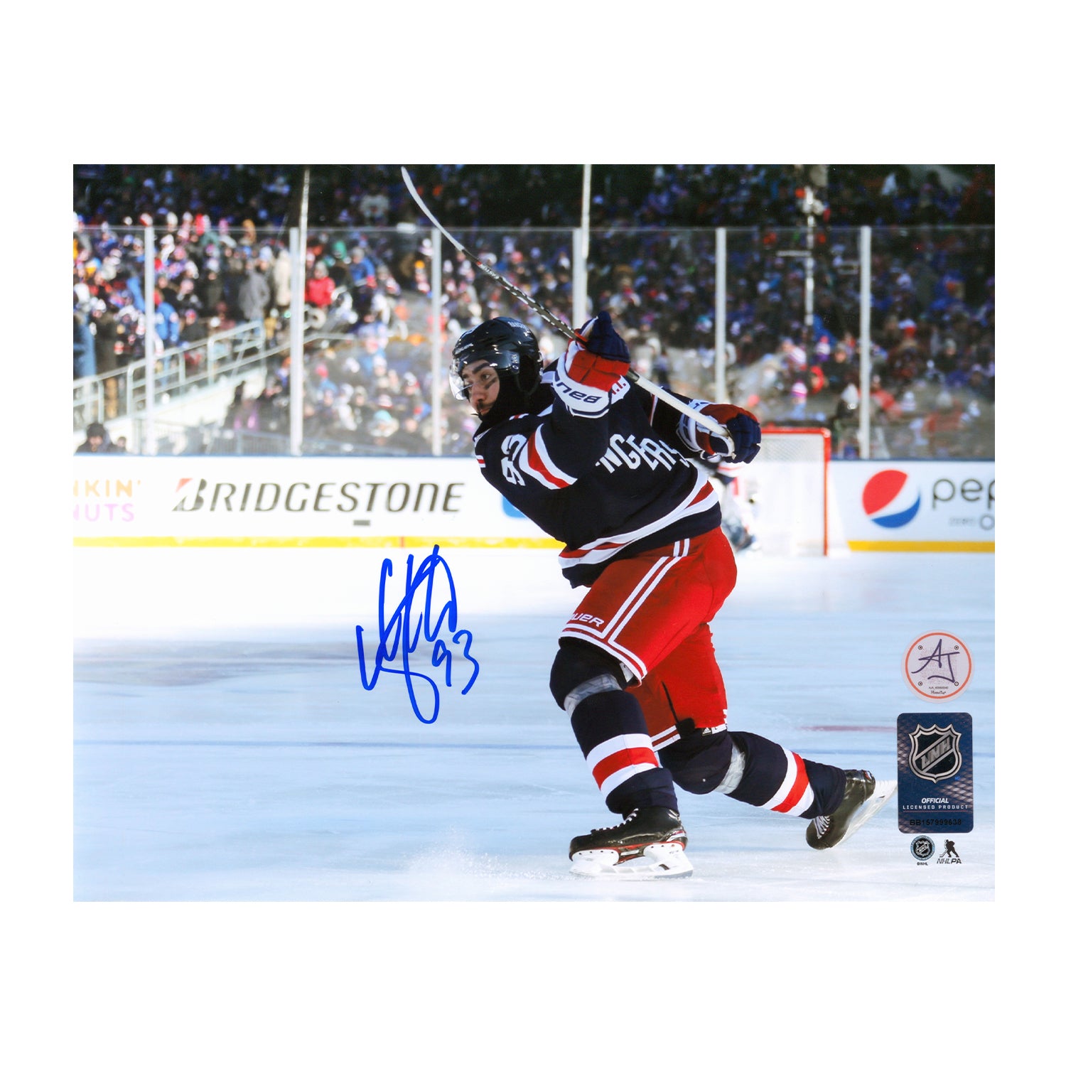 AJ Sports | Mika Zibanejad Autographed New York Rangers Winter Classic 8x10 Photo