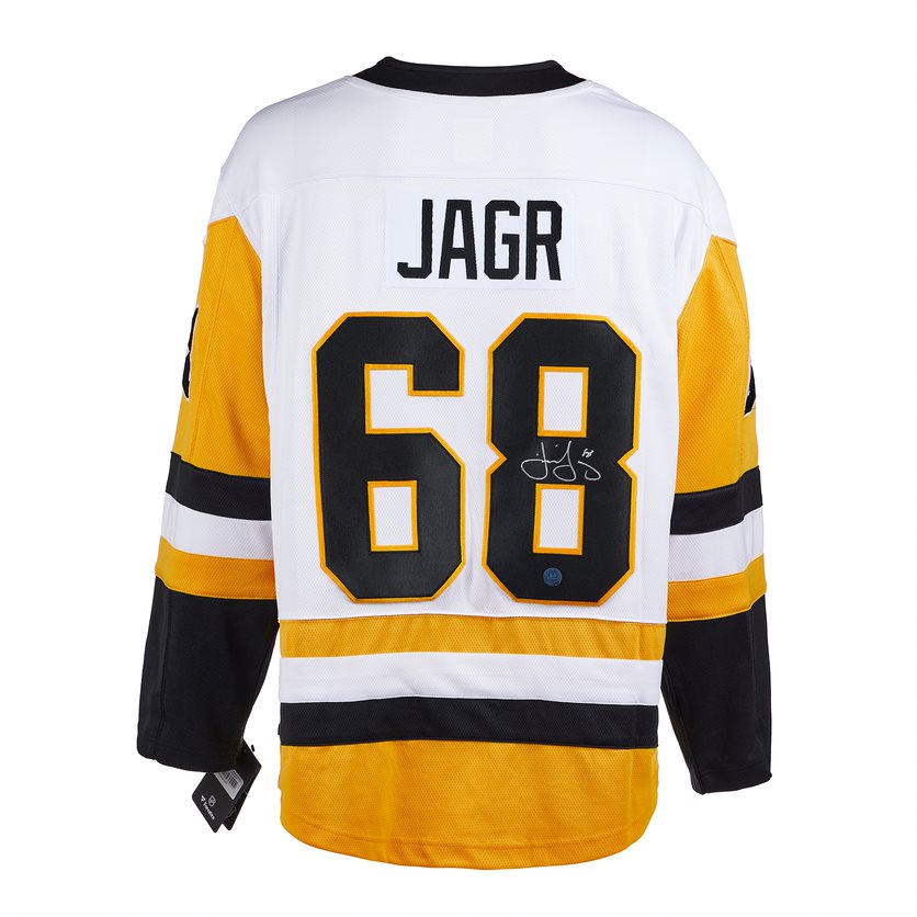 Jaromir Jagr Pittsburgh Penguins Signed White Fanatics Jersey | AJ Sports.