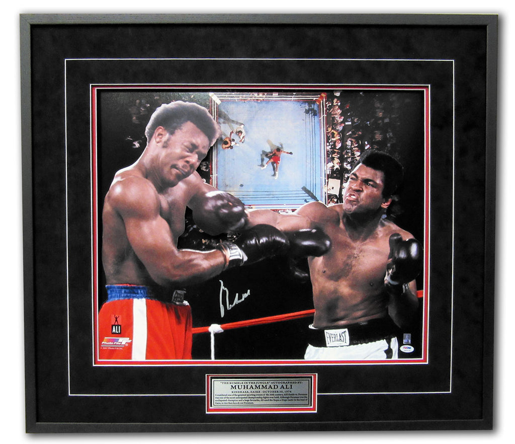 Muhammad Ali Autographed Rumble In The Jungle 3d Boxing 30x33 Frame | AJ Sports.