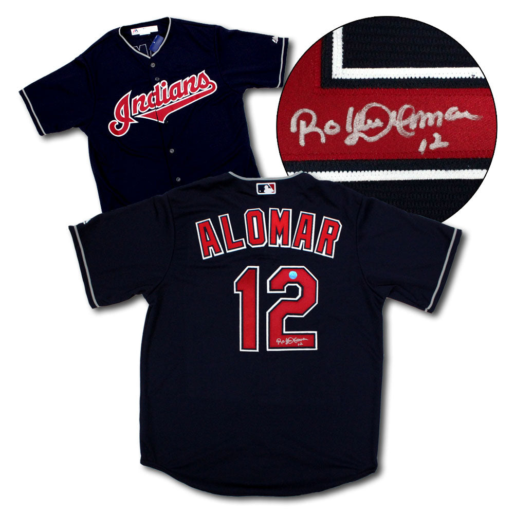 Roberto Alomar Cleveland Indians Autographed Baseball Jersey | AJ Sports.