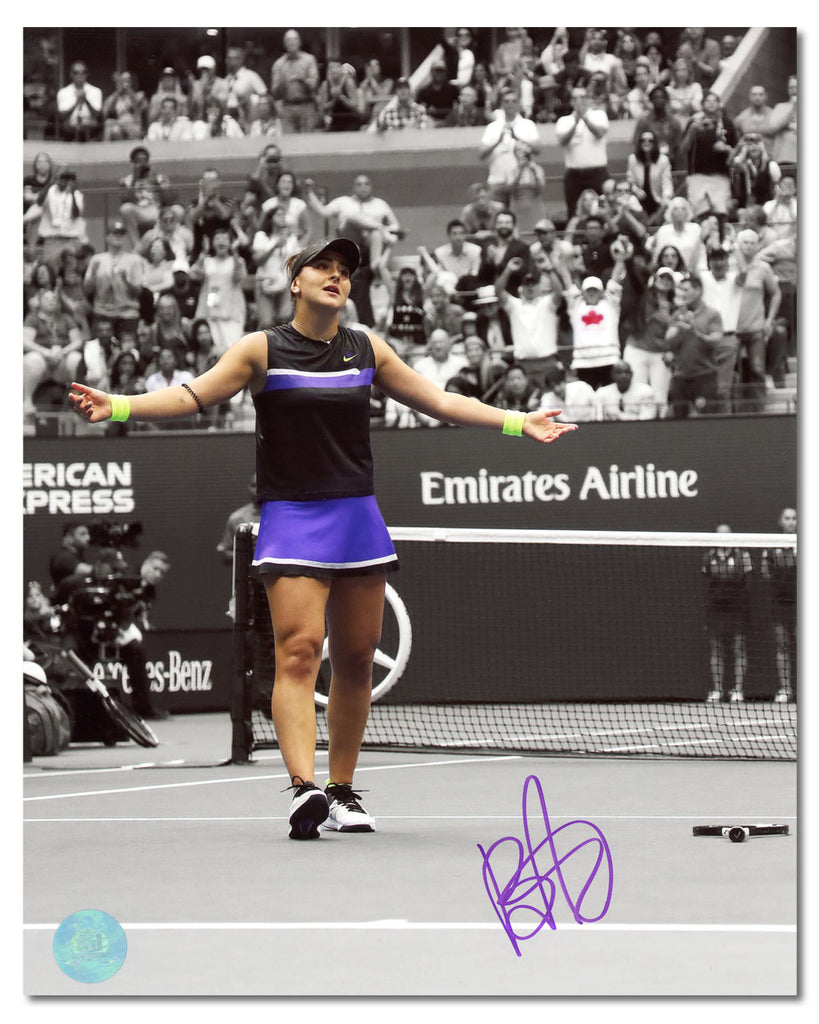 Bianca Andreescu Signed 2019 US Open Tennis Match Point Spotlight 8x10 Photo | AJ Sports.