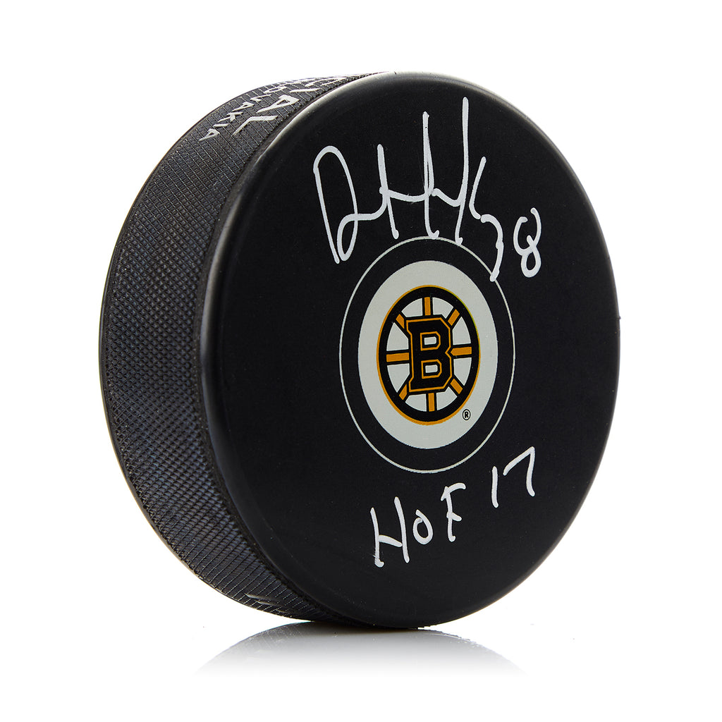 Dave Andreychuk Boston Bruins Autographed Hockey Puck with HOF Note | AJ Sports.