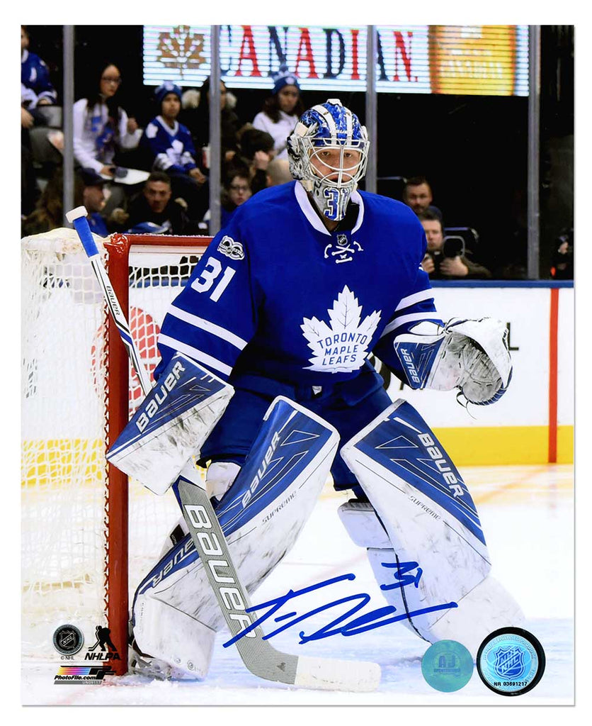 Frederik Andersen Toronto Maple Leafs Autographed Action 8x10 Photo | AJ Sports.