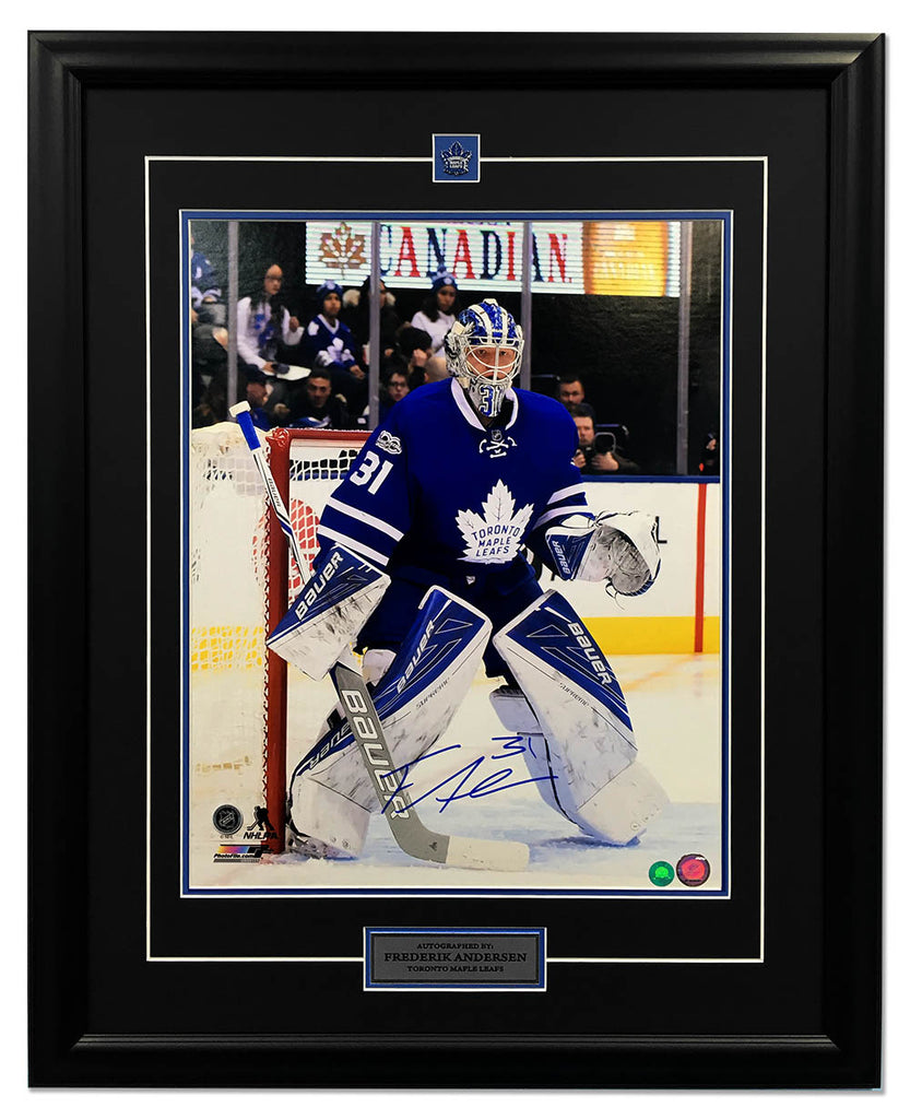 Frederik Andersen Toronto Maple Leafs Autographed Hockey Goalie 26x32 Frame | AJ Sports.
