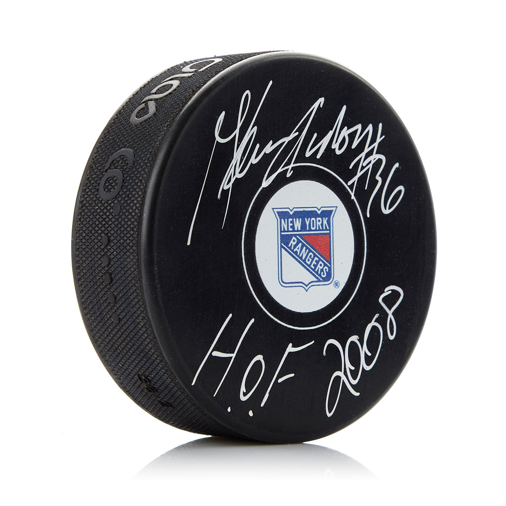 Glenn Anderson New York Rangers Signed Hockey Puck with HOF Note | AJ Sports.