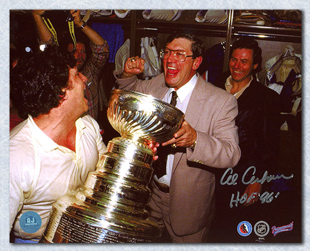 Al Arbour New York Islanders Autographed Stanley Cup 8x10 Photo | AJ Sports.