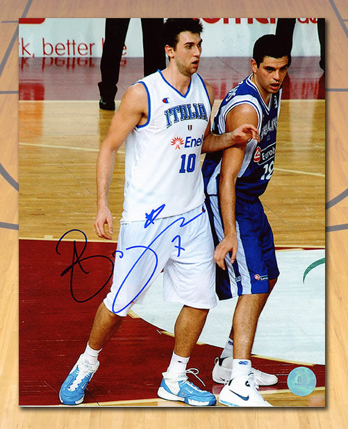 Andrea Bargnani Team Italy Autographed Basketball 8x10 Photo | AJ Sports.
