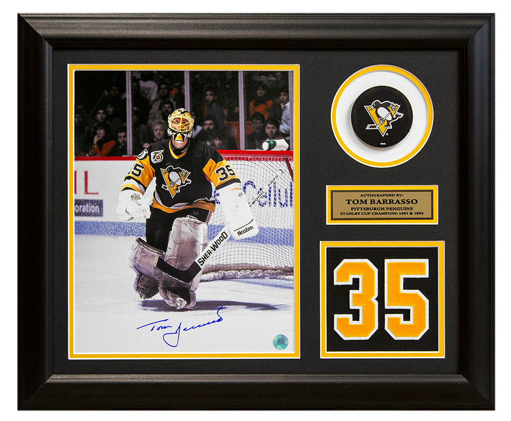 Tom Barrasso Pittsburgh Penguins Autographed 20x24 Number Frame | AJ Sports.
