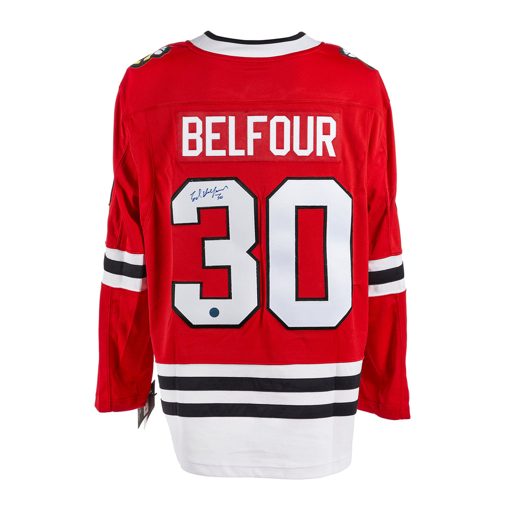 Ed Belfour Chicago Blackhawks Autographed Fanatics Jersey | AJ Sports.