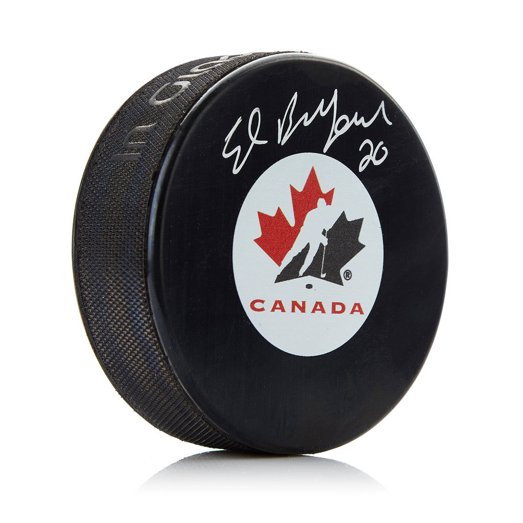 Ed Belfour Team Canada Autographed Olympic Hockey Puck | AJ Sports.