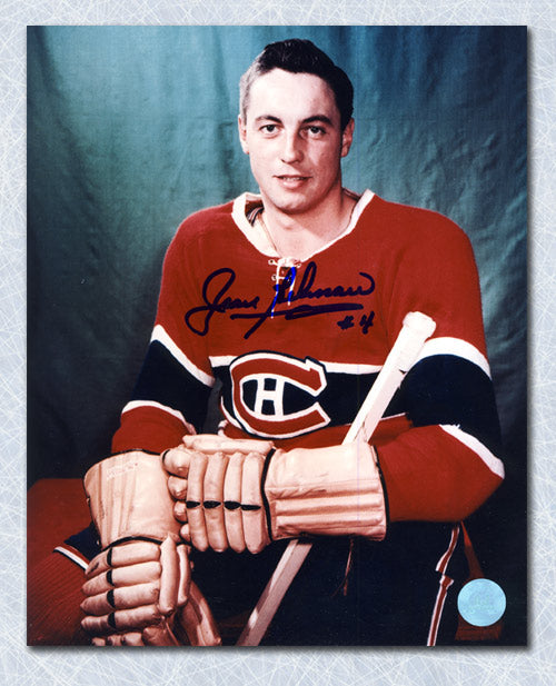 Jean Beliveau Montreal Canadiens Autographed Studio Pose 8x10 Photo | AJ Sports.
