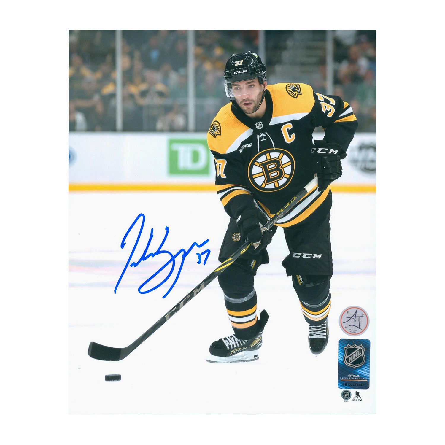Patrice Bergeron Signed / Autographed Career Stats 16x20 Photo